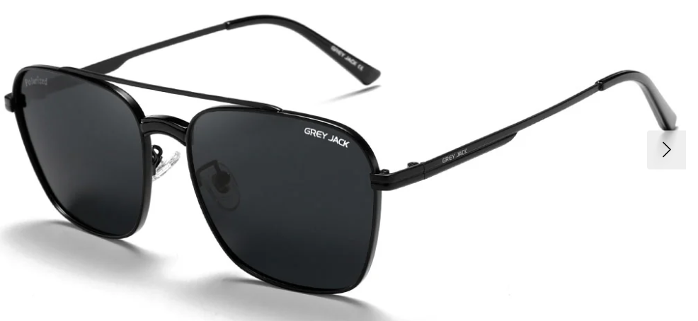 GREY JACK Metal Polarized Sunglasses Branded Square Pilot Sun Glasses 2409