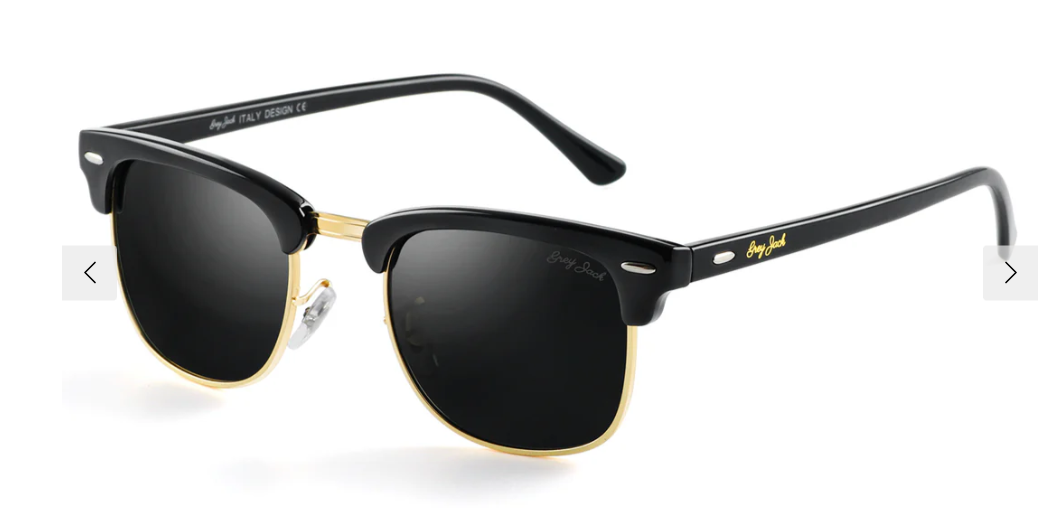 GREY JACK Semi-Rim Square Polarized Sunglasses for Men Women UV Protection 1108